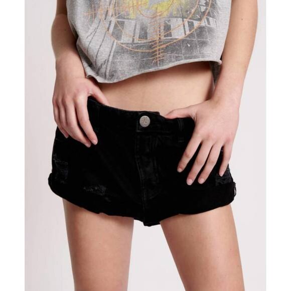 One Teaspoonlow waist bandits short in double  black -30 - NWT - Picture 4 of 9